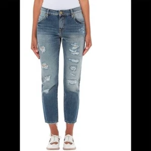 NEU Amen Italy Boyfriend Distress Crop Jeans 8 - Bild 1 von 13