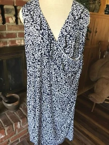 Studio 1940 Long Sleeveless Dress Navy & White Cris-Cross Front Size 22/24 - Bild 1 von 4