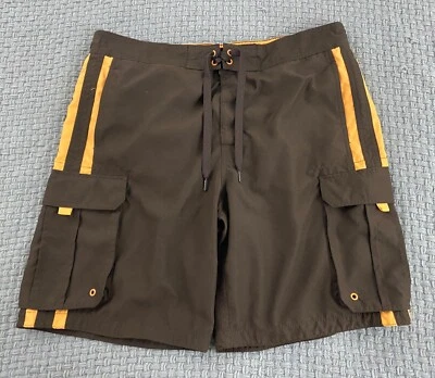 Vintage Joe Boxer Mens Cargo Swim Shorts Brown Orange Size Large - Image 1 of 4