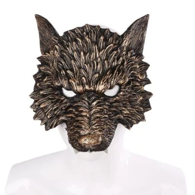 Halloween Lobo Máscara Animal 3D PU Disfraz Disfraz Mascarada Fiesta Accesorios