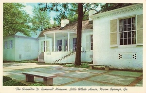 FDR Roosevelt Museum Kleines Weißes Haus Warm Springs Georgia GA Vintage Postkarte - Bild 1 von 2