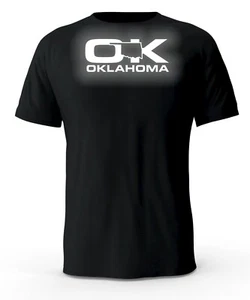 T-shirt nera Oklahoma OK State logo riflettente - Foto 1 di 3