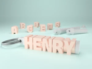 Portachiavi personalizzato e personalizzabile con nome o scritta in stampa 3d - Foto 1 di 6