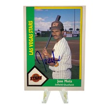 1990 CMC #13 Jose Mota Signed Autograph Las Vegas Stars Auto Minor League Card