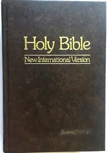 Holy Bible New International Version pub. 1984 -Zondervan hc Brown w/gilt-Tabbed - Imagen 1 de 7