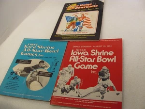 Shrine Bowl All Star Game Program Lot of 3 Vtg Iowa Football 1st 1973 1974 1975 - Picture 1 of 18