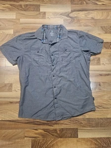 Camisa KÜHL Para Hombre XL Manga Corta Con Botones Calce Cónico Gris Nylon Mezcla Estilo - Imagen 1 de 9
