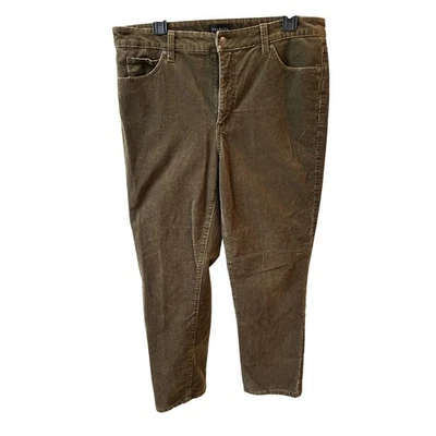 Woman’s size 12p, corduroy chocolate brown pants- Talbots, narrow ribbed. - Image 1 of 4