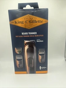 Juego de recortadora de barba King C. Gillette marrón recortadora hombre negro - Imagen 1 de 2