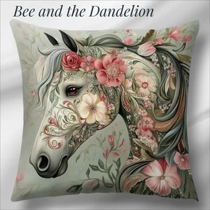 Gorgeous Colourful Horse Head Double-Sided Plush Cushion COVER 45cms x 45cms - Picture 1 of 6