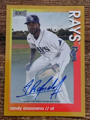 2022 Topps Archives Snapshots Gold #/10 Randy Arozarena Auto! Rays Mariners - Image 1 of 2