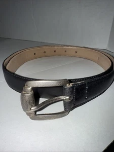 John Henry schwarzer Rindspaltledergürtel Größe 32 1" breit Made in Italy - Bild 1 von 8