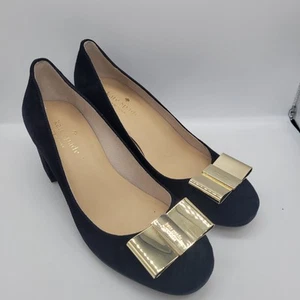 Kate Spade New York Womens Classic Pump Wedge Heels Shoes Black Suede 5M - Picture 1 of 9