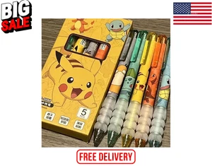 5 Stück Pokemon Gelstifte Pikachu Charmander Squirtle süß Anime Schulbedarf - Bild 1 von 7