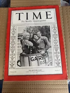 Magazine. Time Chico Harpo Groucho Marx Brothers August 15 1932 - Imagen 1 de 1