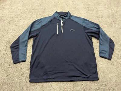Sudadera Callaway Pullover Para Hombre Extra Grande Azul 1/4 Cremallera Manga Larga Golf Foto 1 de 4