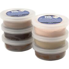 Creativ  Company 100263 Silk Clay Assorted, Skin Colours 14g Pots - Pack of 6