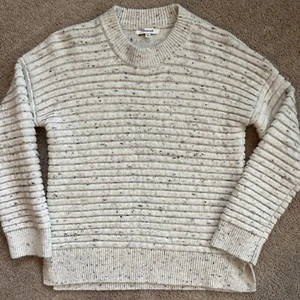 Suéter Madewell Mujer XXS Blanco Mezcla Lana Pullover Acanalado Cuello Redondo Mármol - Imagen 1 de 5