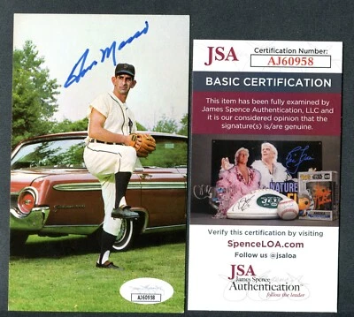JSA Don Mossi Autographed Signed 3.25x5.5 Postcard Detroit Tigers TRB 1435 B - Image 1 of 2