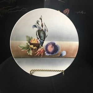 Villeroy Boch Art Deco Stencil Pheasant/ Vegetable Decorative Plate, 1920-1935 - Picture 1 of 7