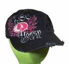 VTG 2000s Mossy Oak Hat Cap Women Pink Distressed Signatures Bedazzle Adjustable