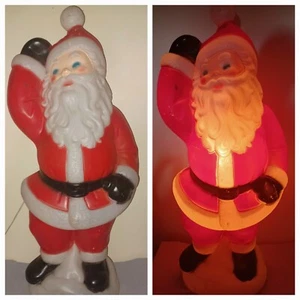 Vintage General Foam Waving Santa 30" Lighted Blow Mold Blue Eyes Christmas - Picture 1 of 23