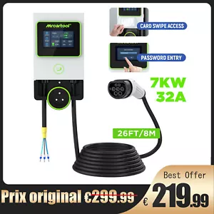 Borne Recharge Véhicule Électrique Wallbox EV Station Type 2 Câble 8 m 32A 7kw - Afbeelding 1 van 20