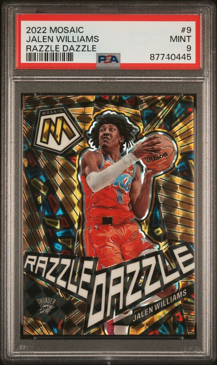 PSA 9 2022 Mosaic Jalen Williams Razzle Dazzle Rookie OKLAHOMA CITY THUNDER SP