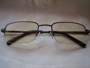 METAL HALF FRAME COMPUTER READING GLASSES W/ CASE Any Strenght 0.00-3.00 #1034C - Picture 1 of 30