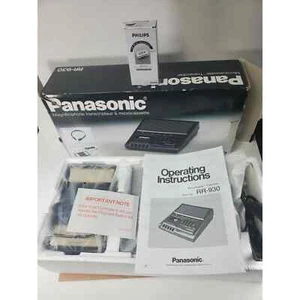 Panasonic RR-930 Microcassette Transcriber With pedal + 9 Philips Mini Cassettes - Picture 1 of 7