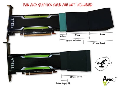 AAPRO - NVIDIA TESLA M4 P4 T4 SHROUD MADE FROM PETG FITS 40MM FANS - UK SELLER - Image 1 of 4