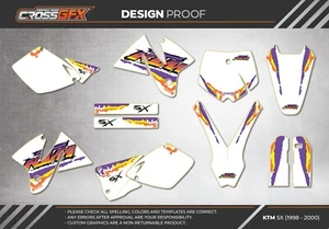 1998 1999 2000 Graphics Kit for KTM SX 125 250 380 400 450 520 Decals Stickers - Picture 1 of 6