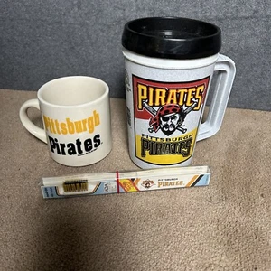 1990’s Pittsburgh Pirates Memorabilia Lot Plastic Cup, Ceramic Mug, Toothbrush - Picture 1 of 15