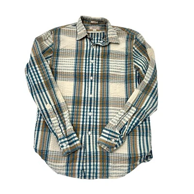 J Crew Wallace Barnes Classic Seersucker Plaid Long Sleeve Button Shirt sz Small - Image 1 of 4