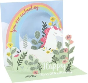 Unicorn Rainbow Happy Birthday Greeting Card, 3D Pop Up Card, New w/Envelope - Picture 1 of 2
