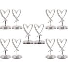  10 Pcs Memo Clips Holder Table Pictures Love Seat Card Stainless Steel
