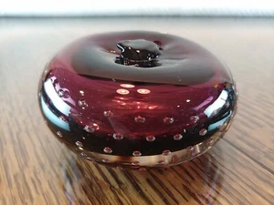 Vintage Violet Glass Paperweight 3" - Picture 1 of 12