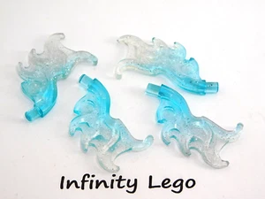 4 LEGO Fire Wing Flame with Trans-Glitter Marbling & Light Blue (18394 29331) - Picture 1 of 2