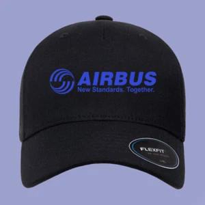 Airbus Aerospace Aviation Black Hat Twill Hat Baseball Cap Size S/M & L/XL - Picture 1 of 4