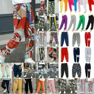 Kids Boys Girls Hippie Harem Pants Sports Slacks Joggers Jogging Trousers Daily - Picture 1 of 42
