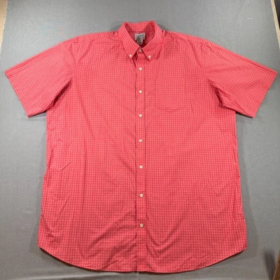 LL Bean Wrinkle Free Kennebunk Sport Shirt Mens 2XLT Pink Check Short Sleeve - Image 1 of 4