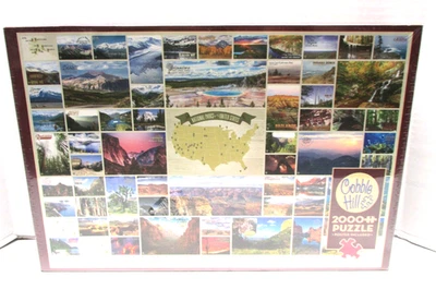COBBLE HILL 2000 Pc Jigsaw Puzzle + Poster National Parks NEW SEALED BOX - Image 1 of 4