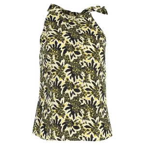 Etro Halter Floral Print Blouse In Silk Women Yellow Size 44 - Picture 1 of 3
