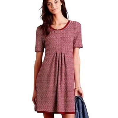Vestido Anthropologie Maeve Dora Boho Tejido Texturizado Borgoña Ondas M Foto 1 de 4