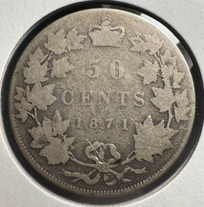 1871 CANADA 50 CENTS HALF DOLLAR QUEEN VICTORIA! - Bild 1 von 2
