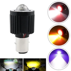 Bulb LED Motorcycle Motos Red Scooter ATVs BA20D UTVs Blue Built-in Bulb - Picture 1 of 11