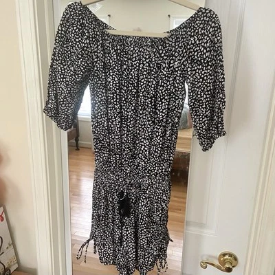 Faithfull The Brand Mujer S Negro Blanco Leopardo Rio Mameluco Mono Boho Playa Foto 1 de 4