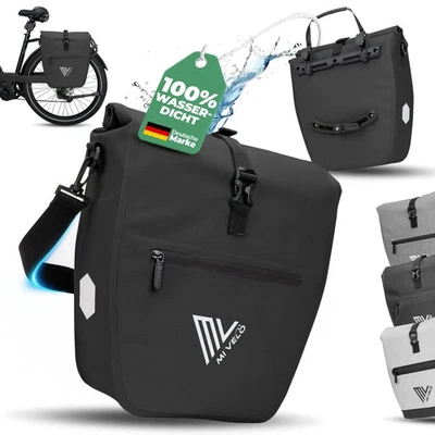 MIVELO Fahrradtasche "Capax" Gepäckträgertasche Fahrrad wasserdicht grau 20L