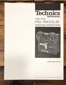 Technics RS-1500US RS-1500 US Reel to Reel Owners / User Manual *Original* - Picture 1 of 1