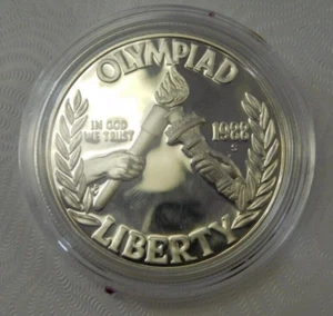 1988 S Olympic USA Silver Proof $1 Dollar Coin / 90% Silver / OGP & COA US Mint - Picture 1 of 7